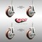 Service Caster 5 Inch 316SS Maroon Polyurethane Swivel 10mm Threaded Stem Caster Set Brake SS316TS20S514-PPUB-MRN-TLB-M1015-4 - alternate 4